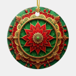 Decorative Red Green Holiday Ornament