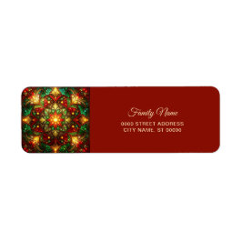 Decorative Red Green Holiday Return Address Returadress Etikett
