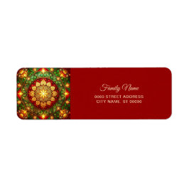 Decorative Red Green Holiday Return Address Returadress Etikett