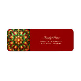 Decorative Red Green Holiday Return Address Returadress Etikett