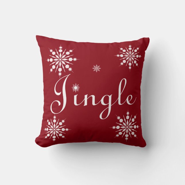 Decorative Red & White Jingle God jul Kudde (Framsida)