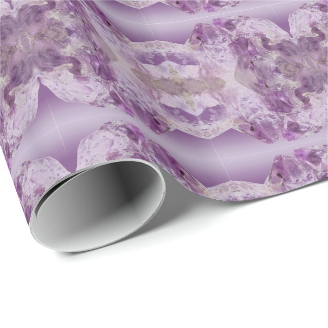 Decorative Spegel Mönster Amethyst Violet Quartz Presentpapper (Rullad Hörn)