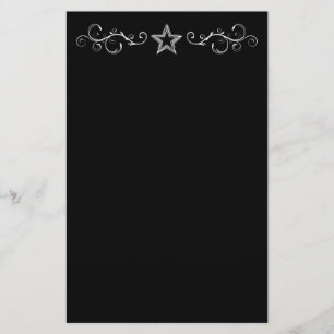 +{ Decorative Star }+ Black Brevpapper
