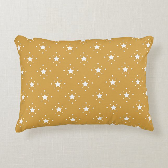 Decorative Stars on Gold Background Prydnadskudde (Framsidan)