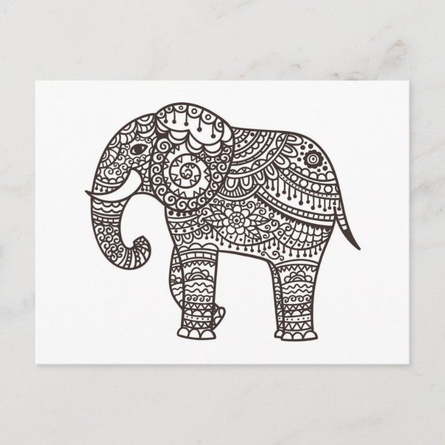Decorative Stil Elephant Vykort (Framsida)