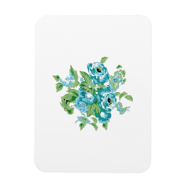 Decorative Stil, Mint Cream, Fontän Blue, Teal. Magnet (Vertikal)