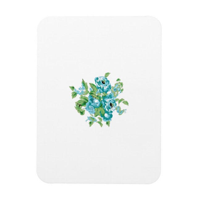 Decorative Stil, Mint Cream, Fontän Blue, Teal. Magnet (Vertikal)