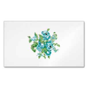 Decorative Stil, Mint Cream, Fontän Blue, Teal. Magnetiska Visitkort