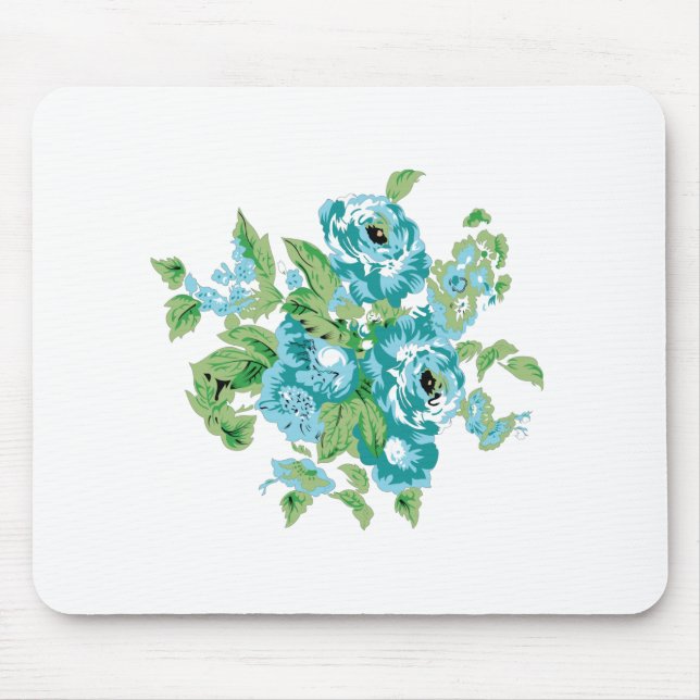 Decorative Stil, Mint Cream, Fontän Blue, Teal. Musmatta (Framsidan)