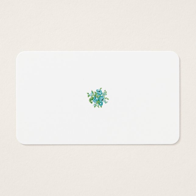 Decorative Stil, Mint Cream, Fontän Blue, Teal. Visitkort (Framsidan)