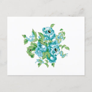 Decorative Stil, Mint Cream, Fontän Blue, Teal. Vykort