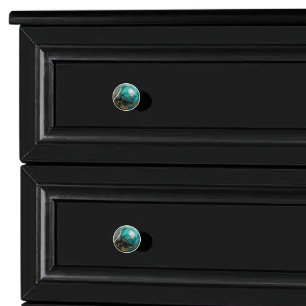 Decorative Teal Guld Marble Orb Knopp