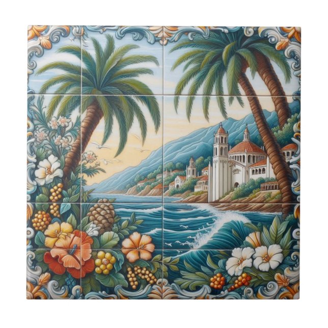 Decorative Tile-1 för Catalina-ön Kakelplatta (Framsidan)