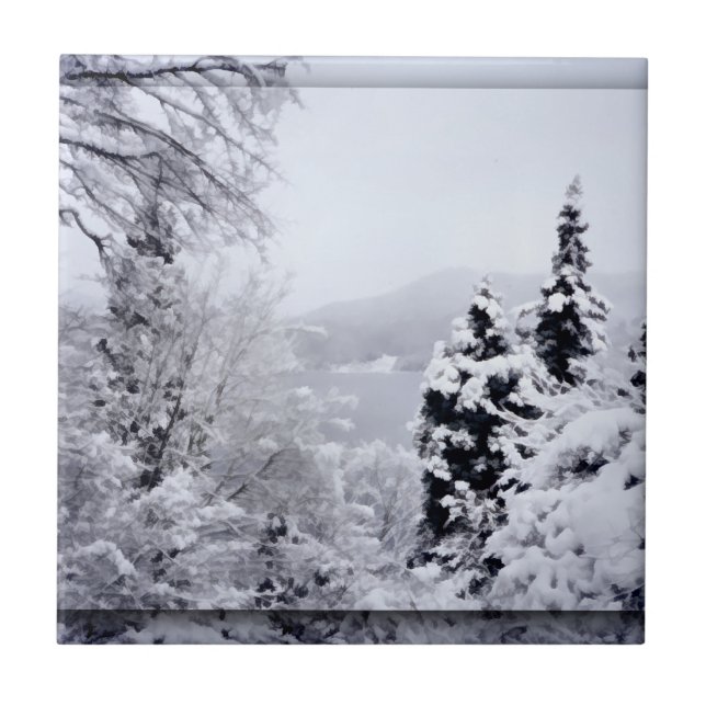 Decorative Tile sjö Nojiri Kakelplatta (Framsidan)