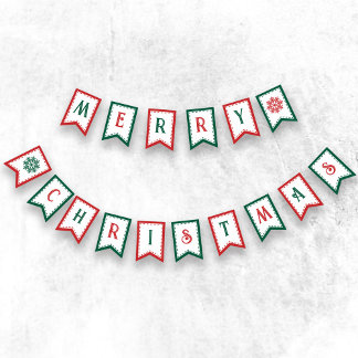 Decorative Vintage Font Snowflakes Merry Christmas Vimplar