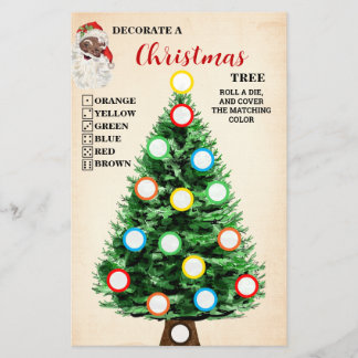 Decorera ett Julgran-spelkort Flygblad