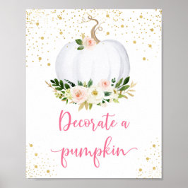 Decorera ett Pumpkin Rosa Guld Birthday-tecken Poster