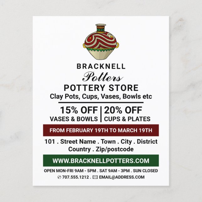 Decorera jug, potteriarkiv, Potter Advert Flygblad (Framsidan)