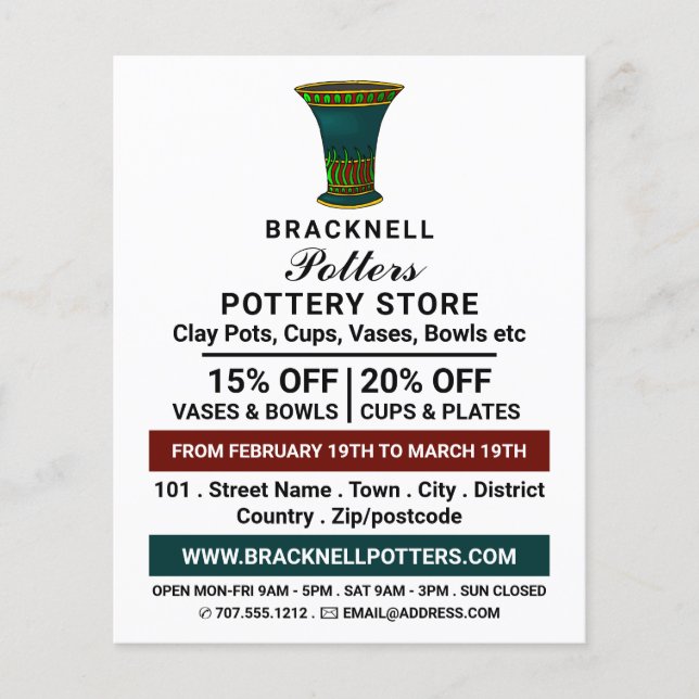 Decorera Vas, potteriarkiv, Potter Advert Flygblad (Framsidan)