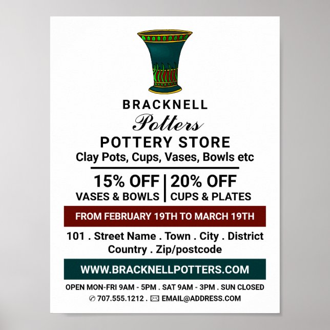 Decorera Vas, potteriarkiv, Potter Advert Poster (Framsidan)