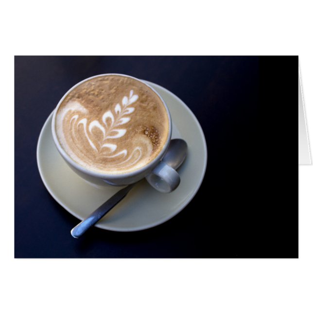 Decorerad Cappuccino Hälsningskort (Framsidan Horizontal)