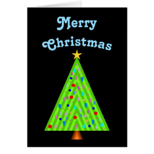 Decorerad Julgran + God jul Hälsningskort