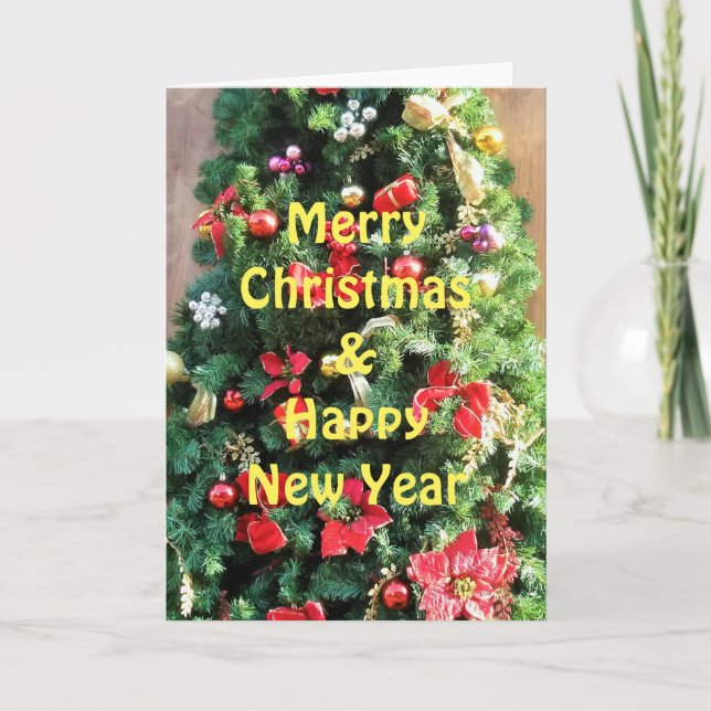 Decorerad Julgran Helgkort (Framsida)