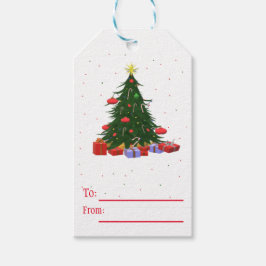 Decorerad Julgran Presentetikett