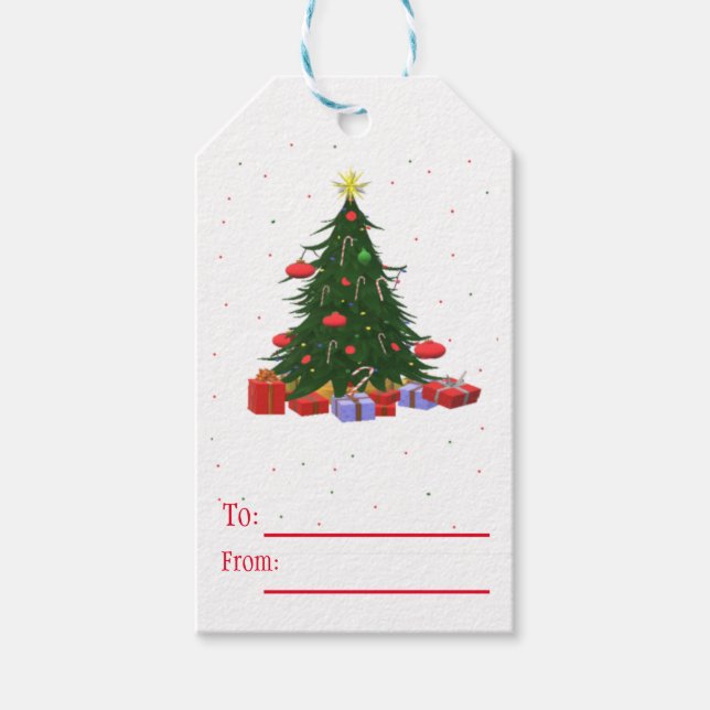 Decorerad Julgran Presentetikett (Framsidan)
