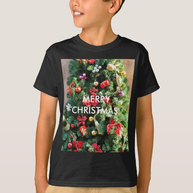 Decorerad Julgran T-shirt (Framsida)