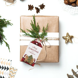 Decorering av god jul Träd Presentetikett