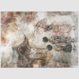 Decoupage 3 Children Kimonos & Parasol