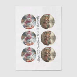 Decoupage 3" Mould Snow Globe Snowman & Girl 