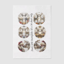 Decoupage 3" Snow Globe Moulds Floral Deer & Santa