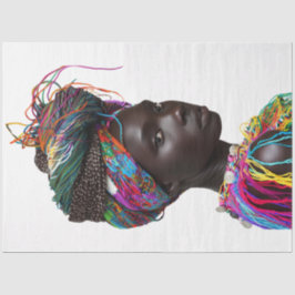 Decoupage African Tribal Woman Beresh Headdress