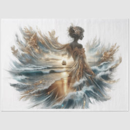 Decoupage Benice Dam Ocean Sailing Frakt Gown