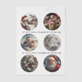 Decoupage Christmas Designs for Snow Globe 3.5"