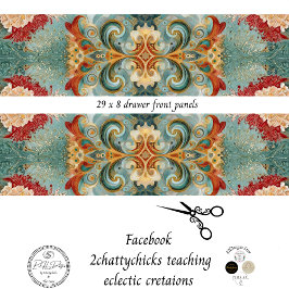 Decoupage Drawer Front 29x8 Mixed Media 