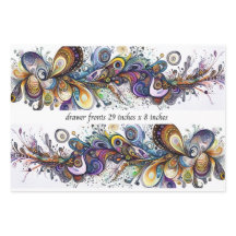 Decoupage Drawer Front 29x8 Teardrop Motif Vibrant