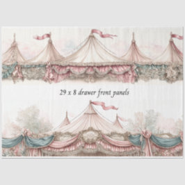 Decoupage Drawer Front Pastel Circus Vintage Lace 