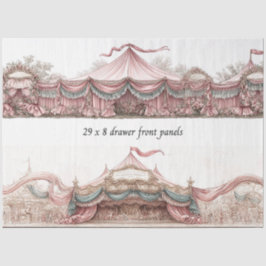 Decoupage Drawer Fronts Rococo Pastel Circus Tents