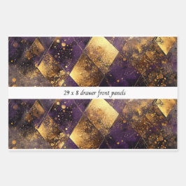 Decoupage Drawer Panel Luxe Diamond Purple Gold