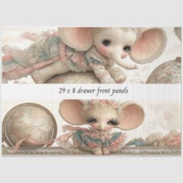 Decoupage Drawer Panel Whimsical Circus Story Book