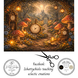 Decoupage Enchanted Mushroom Clock Garden