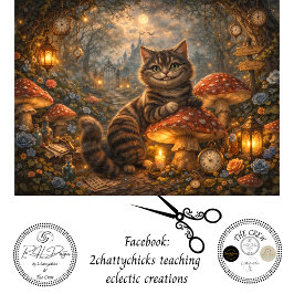 Decoupage Enchanted Woodland Cat