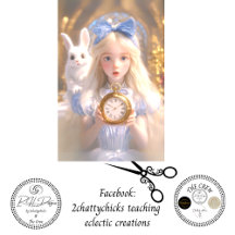 Découpage Excentrisk flicka & kanin på äventyr