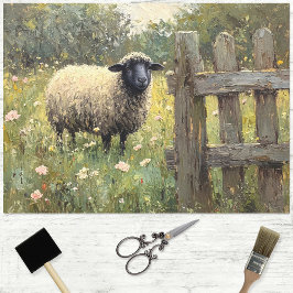 Decoupage för digital Oljemålning för Vår Sheep