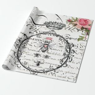 Decoupage för drottningbimöblemang affisch presentpapper