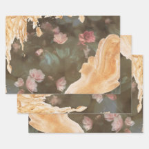 Decoupage för elegant bokeh Ljus i Guld