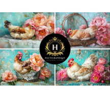 Decoupage för kycklingkollage